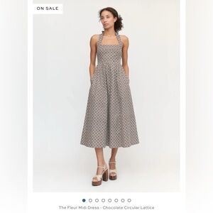 Fleur Midi Dress in Chocolate Lattice sold out size